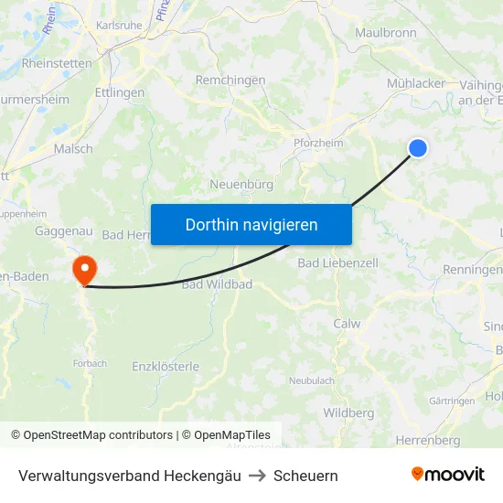 Verwaltungsverband Heckengäu to Scheuern map