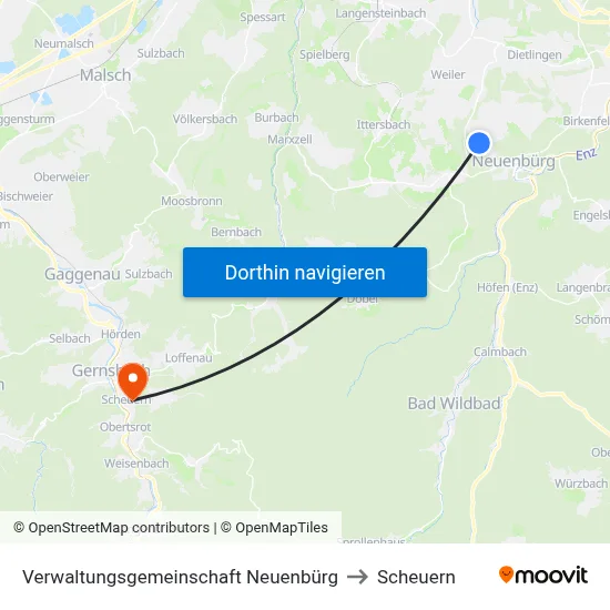 Verwaltungsgemeinschaft Neuenbürg to Scheuern map