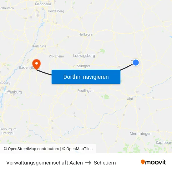 Verwaltungsgemeinschaft Aalen to Scheuern map
