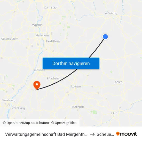 Verwaltungsgemeinschaft Bad Mergentheim to Scheuern map