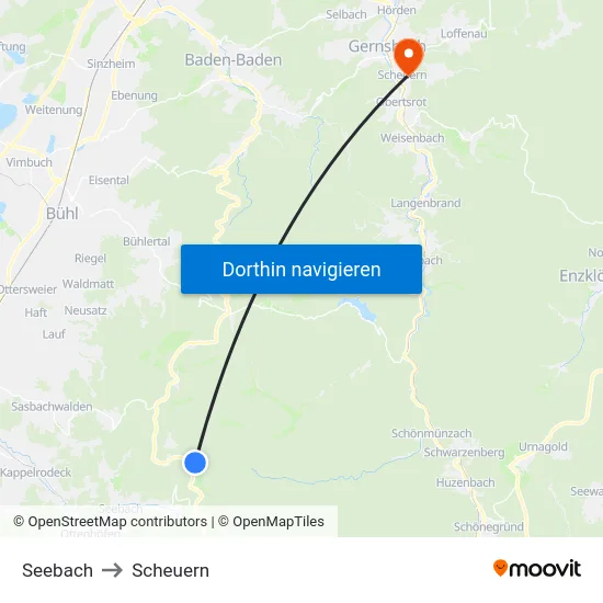 Seebach to Scheuern map