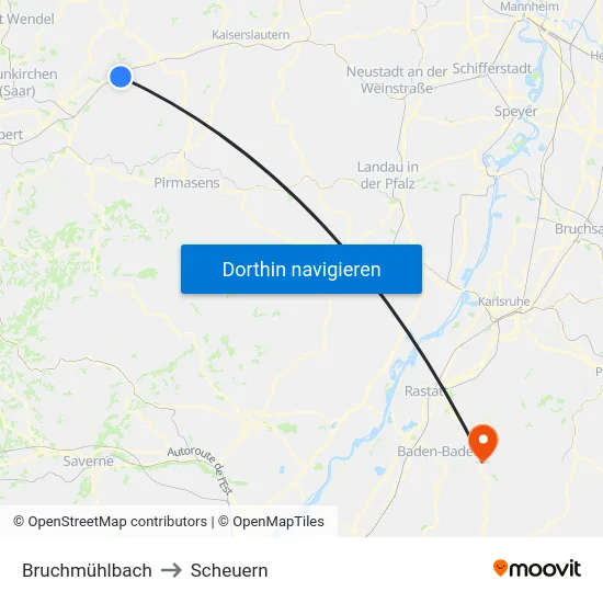 Bruchmühlbach to Scheuern map