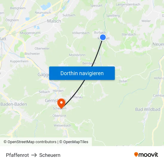 Pfaffenrot to Scheuern map
