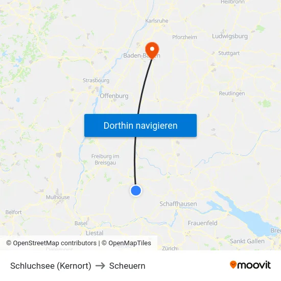 Schluchsee (Kernort) to Scheuern map