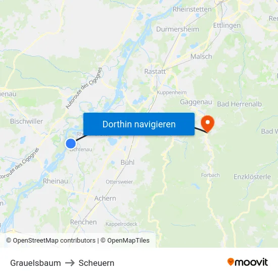 Grauelsbaum to Scheuern map