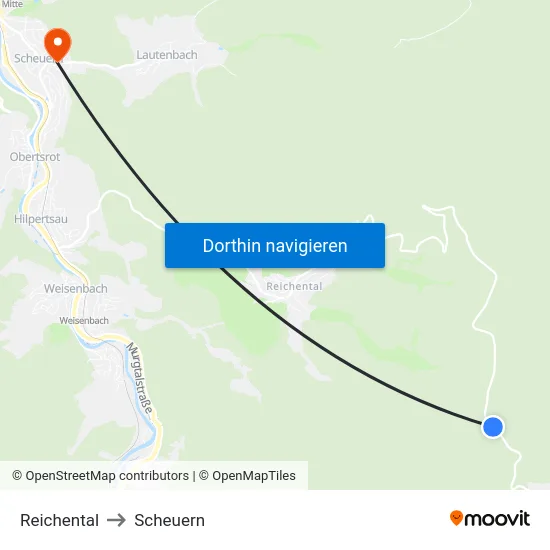 Reichental to Scheuern map