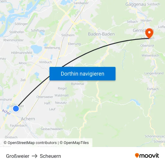Großweier to Scheuern map