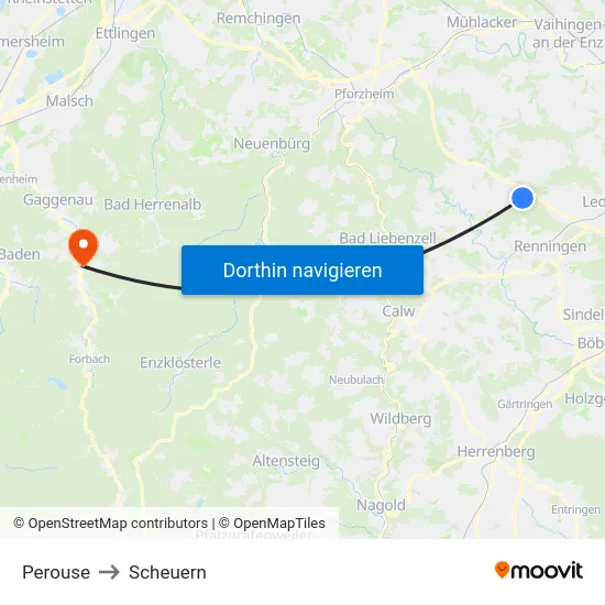 Perouse to Scheuern map