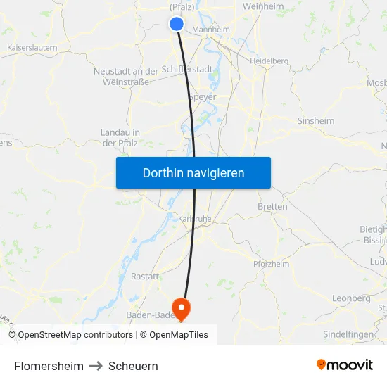 Flomersheim to Scheuern map