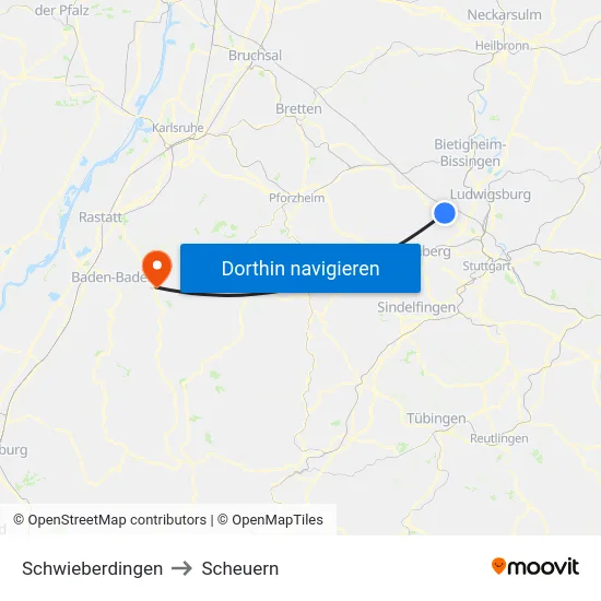 Schwieberdingen to Scheuern map