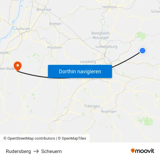 Rudersberg to Scheuern map