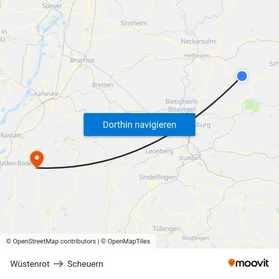 Wüstenrot to Scheuern map
