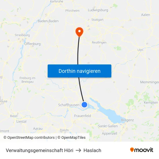 Verwaltungsgemeinschaft Höri to Haslach map