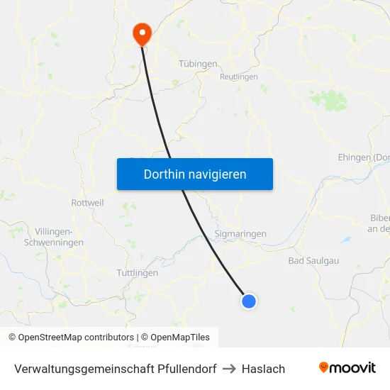 Verwaltungsgemeinschaft Pfullendorf to Haslach map