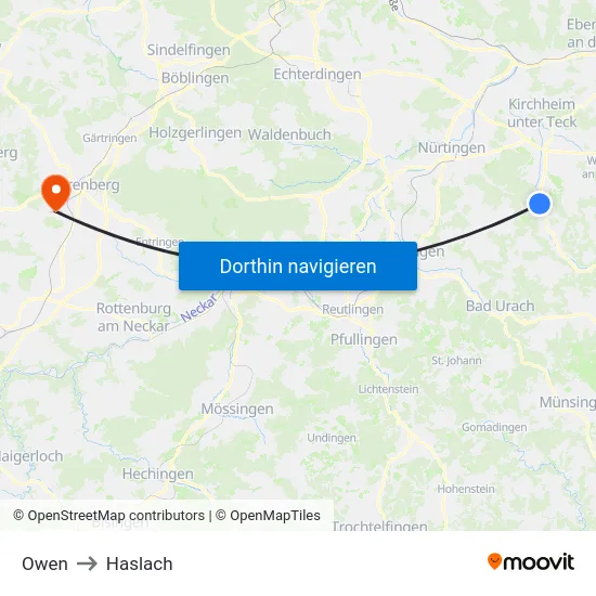 Owen to Haslach map