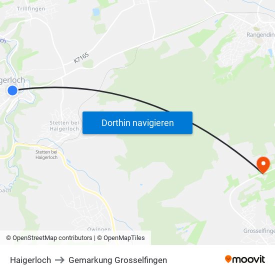 Haigerloch to Gemarkung Grosselfingen map