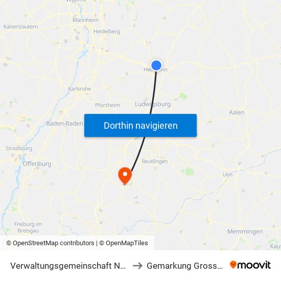 Verwaltungsgemeinschaft Neckarsulm to Gemarkung Grosselfingen map