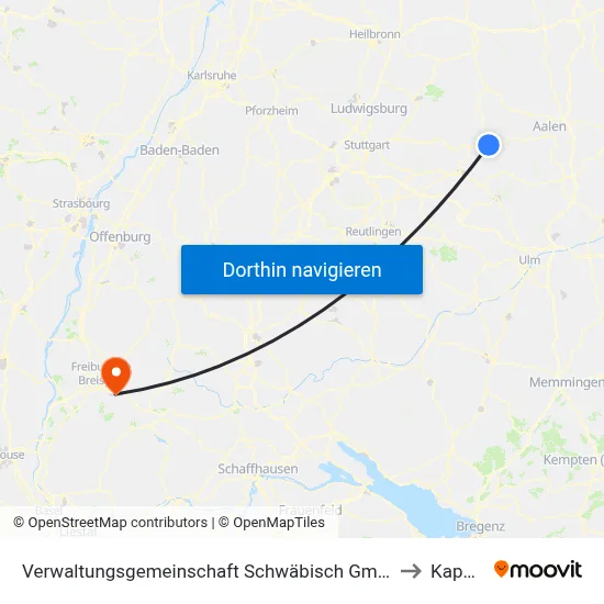 Verwaltungsgemeinschaft Schwäbisch Gmünd to Kappel map