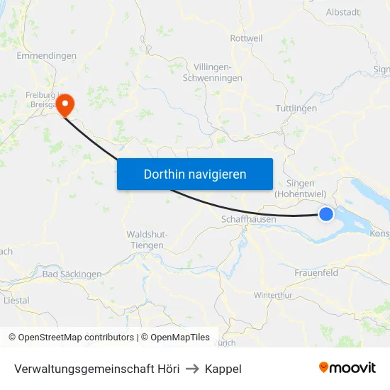 Verwaltungsgemeinschaft Höri to Kappel map