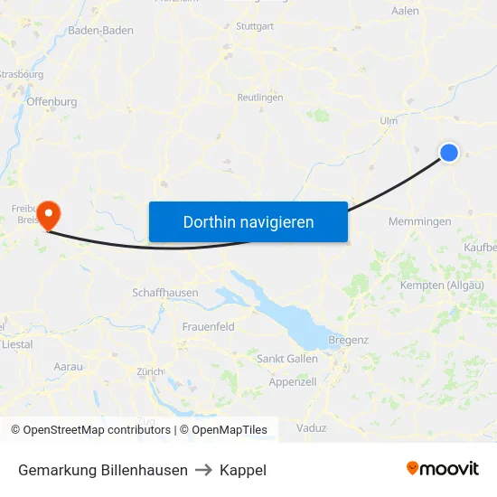 Gemarkung Billenhausen to Kappel map