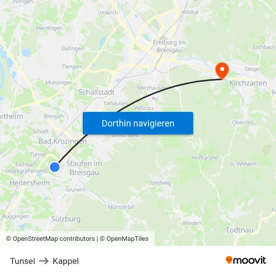 Tunsel to Kappel map