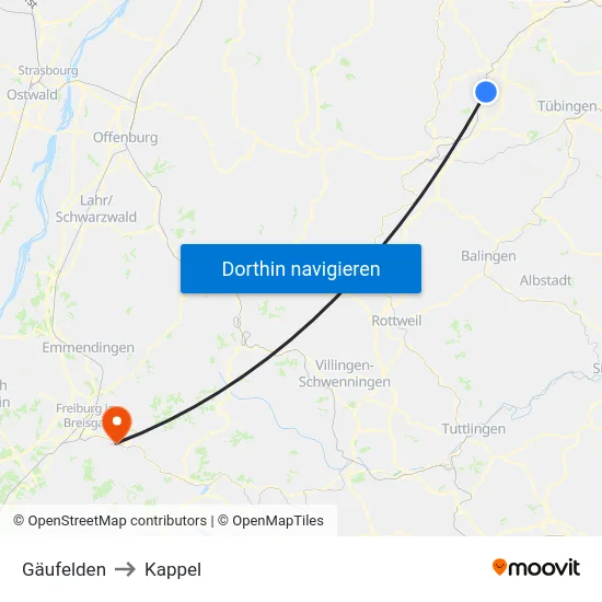 Gäufelden to Kappel map