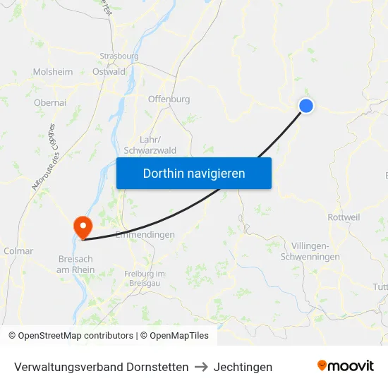 Verwaltungsverband Dornstetten to Jechtingen map