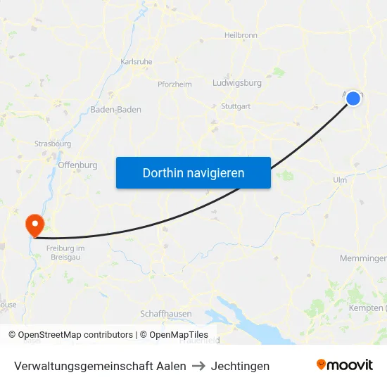 Verwaltungsgemeinschaft Aalen to Jechtingen map
