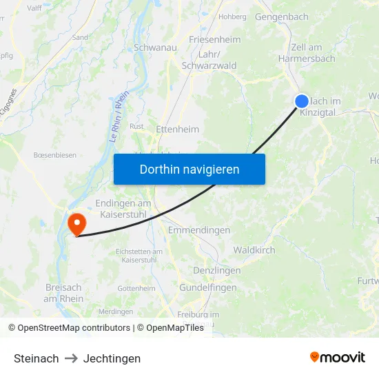 Steinach to Jechtingen map