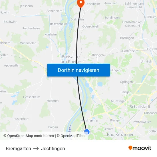 Bremgarten to Jechtingen map