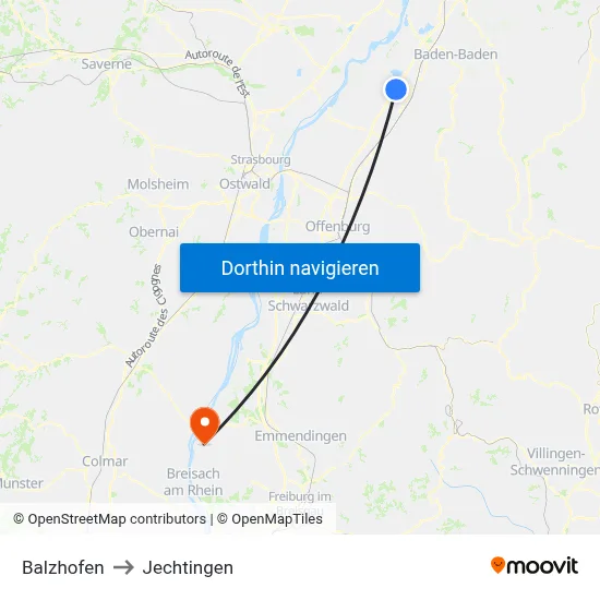 Balzhofen to Jechtingen map