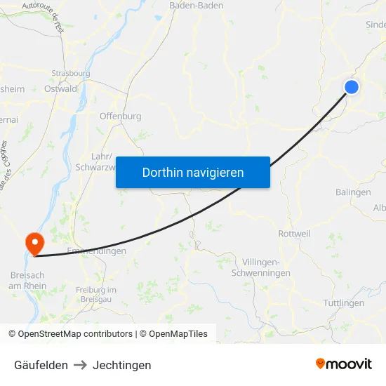 Gäufelden to Jechtingen map
