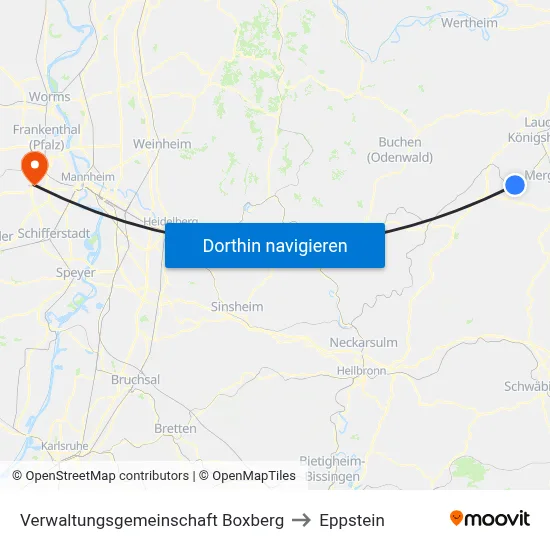 Verwaltungsgemeinschaft Boxberg to Eppstein map