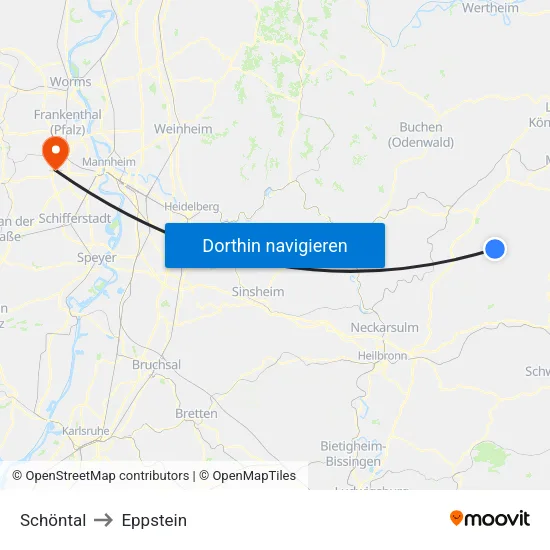 Schöntal to Eppstein map