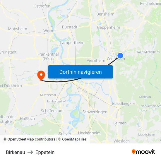 Birkenau to Eppstein map