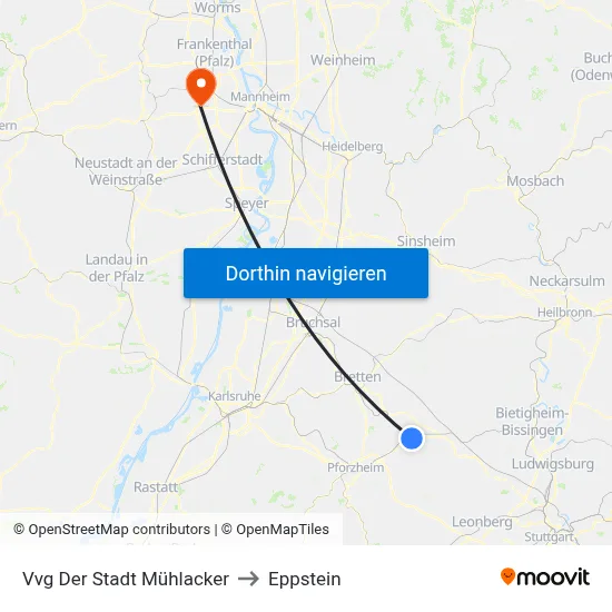 Vvg Der Stadt Mühlacker to Eppstein map