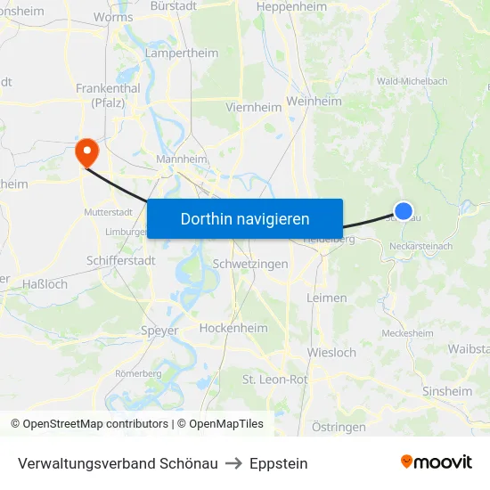 Verwaltungsverband Schönau to Eppstein map