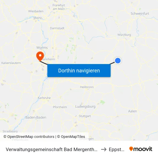 Verwaltungsgemeinschaft Bad Mergentheim to Eppstein map