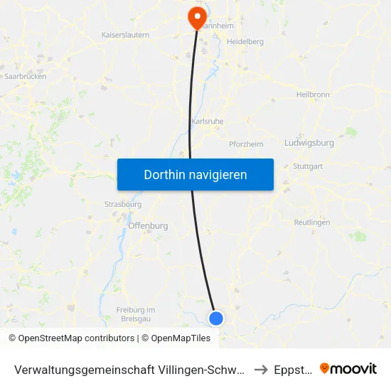 Verwaltungsgemeinschaft Villingen-Schwenningen to Eppstein map