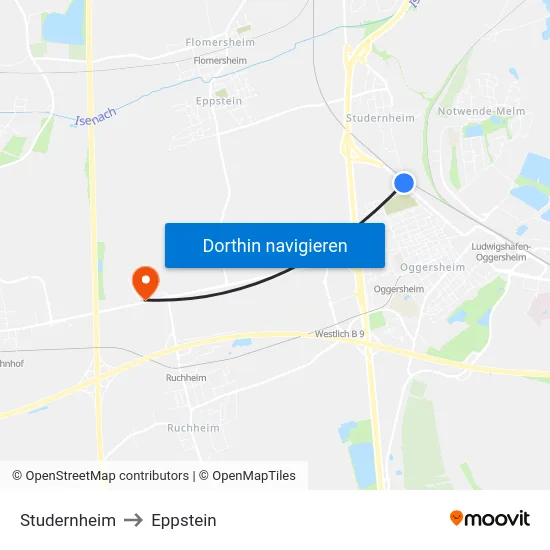 Studernheim to Eppstein map