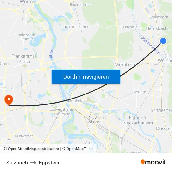 Sulzbach to Eppstein map