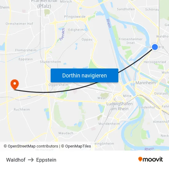 Waldhof to Eppstein map