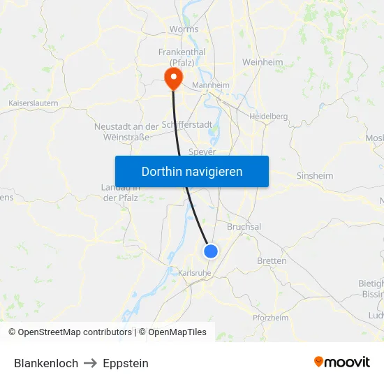 Blankenloch to Eppstein map