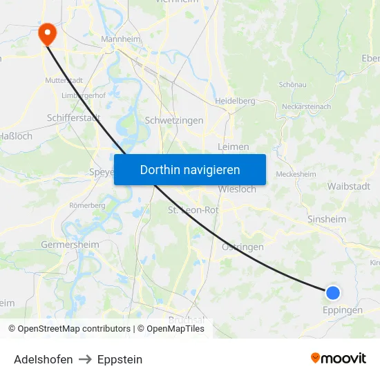Adelshofen to Eppstein map