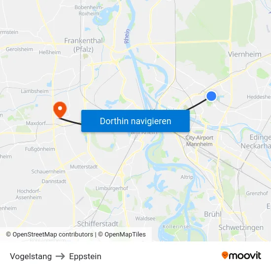 Vogelstang to Eppstein map