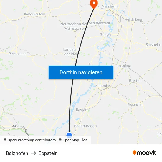 Balzhofen to Eppstein map