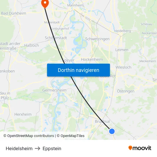 Heidelsheim to Eppstein map