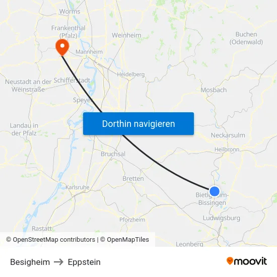 Besigheim to Eppstein map