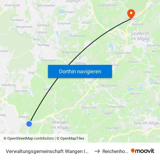 Verwaltungsgemeinschaft Wangen Im Allgäu to Reichenhofen map