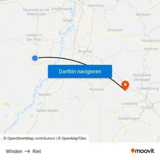 Winden to Riet map